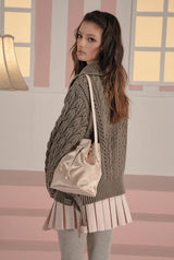 Toffee cable cardigan