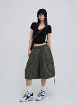 [U-BASIC] スローボタンVネック半袖Tシャツ