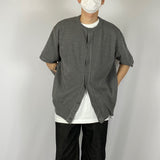 Minimal round short sleeve cardigan 2C
