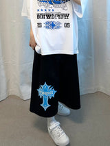 cross sweat bermuda pants