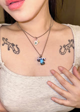 Trippy mushroom necklace.05 (2color)