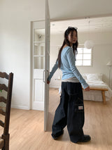 WORK STRIPE BALLOON JEANS