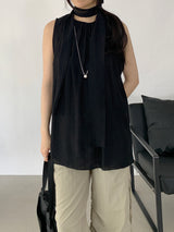 Romits Sleeveless Blouse Tie Set