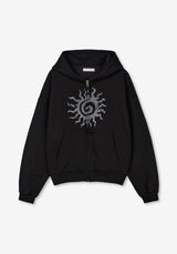 TO ビンテージプリンティングフリースクロップジップアップ