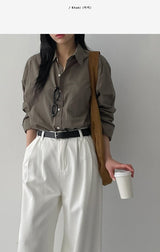 [Unisex] ソリッドコットンオーバーフィットシャツ