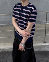 Diron Striped Henley Knit