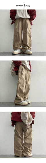 [3 Tier Length] [S–2XL]ティダタータンピンタックバンディングカーゴワイドパンツ (6 colors)