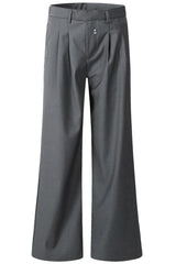 Pleated Rivet Relaxed Dress Trousers