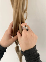 Tiger eyes spring silver ring