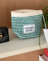 zipper pouch - Summer tweed (green-M)