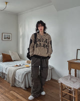 Maze Lettering Knit Hood Zip-Up