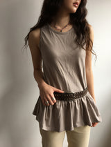 Antique frill sleeveless top (4color)