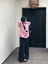 Peach Club Unbalance Shirring Summer Hood Windbreaker 