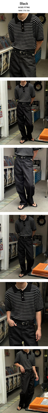 [S/S] Waffle stripe kara half knit(4color)
