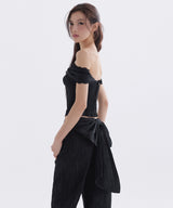 BACK NAVI RIBBON DENIM PANTS_TT6S405BK