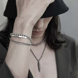 SS-OPEN SIGNATURE BULLET NECKLACE_large_dark silver