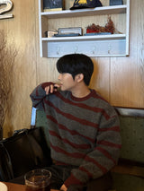Cozy stripe brush knit