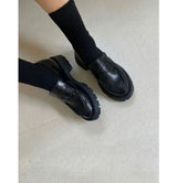 ラウンドプラットフォームローファー (BLACK)