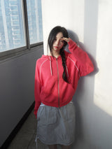 waffle hood zip-up