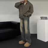 ALL MUSH Pockets Wool Knitwear Zip-Up (4 colors)