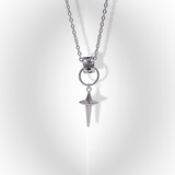 black wave ring star necklace