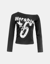Star Number Off-Shoulder T-shirt