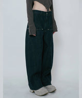 COLOR BLEACH WIDE DENIM PANTS
