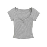 Elyra Snap V-Neck Tee