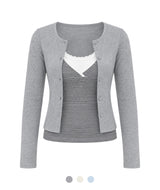 Mia Stripe Layered Cardigan Set