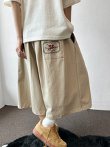 Miti Hip Patch Balloon Cotton Bermuda Shorts 3color