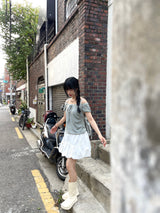 Lollipop striped off-shoulder sleeveless
