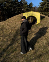 Urban crop high-neck fleece hoodie