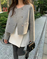 Little Paris Double-breasted Short Wool Coat