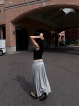  SWEAT SHIRRING MIDI SKIRT