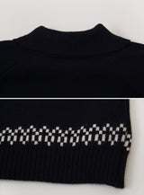#Orca Collar Knit Zip-up (3color)
