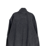 denim curved pocket jumper