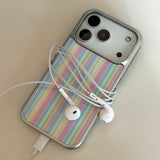 [Glass] House stripe silver bumper case