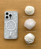 ローズ /  ポルカドットローズパターンジェルハードケース
