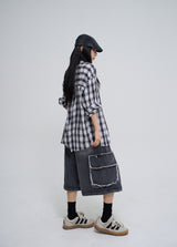 レバーデッキーバミューダデニムカーゴパンツ