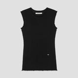 (T-7057)ラッピーフリルスリーブレスニット