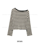 Pouch Multi Stripe One-Shoulder Long Sleeve