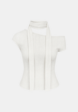 Rina Scarf Neck Ribbed Top
