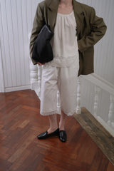 Trim lace pants_ivory