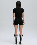SYMBOL EDGE-CUT CROP T-SHIRTS_BK