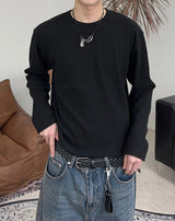 Kian Waffle Crop Long Sleeve T-Shirt