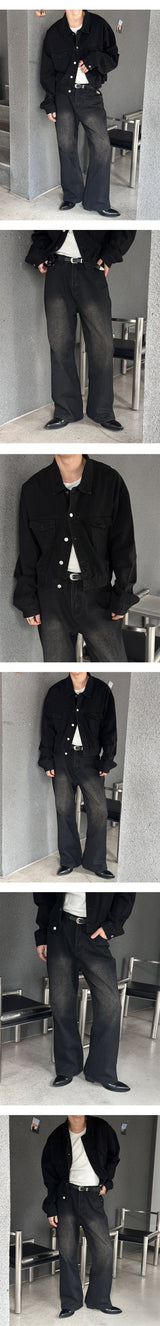 [F/W] クロップウォッシングデニムジャケット(2color)