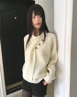 シオンマフラーツーウェイボタンVネックニット