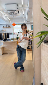 POCKET LOWRISE SLIM STRAIGHT DENIM PANTS