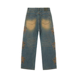 [ULKIN] MUGUNG Applique Washed Denim Pants_Indigo