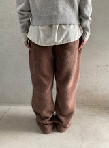 Halka Bokashi Hairy Knit Banding Wide Pants